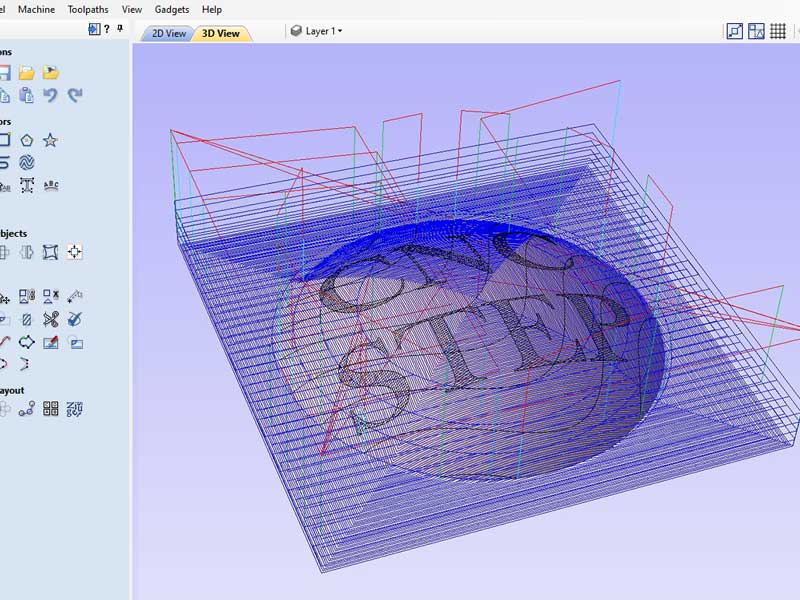 Aspire Vectric simulate milling paths