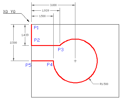 Milling Arc using G2 I J CNC Program