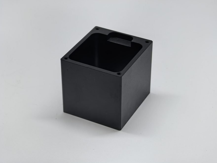 Black anodized aluminum electronic enclosure
