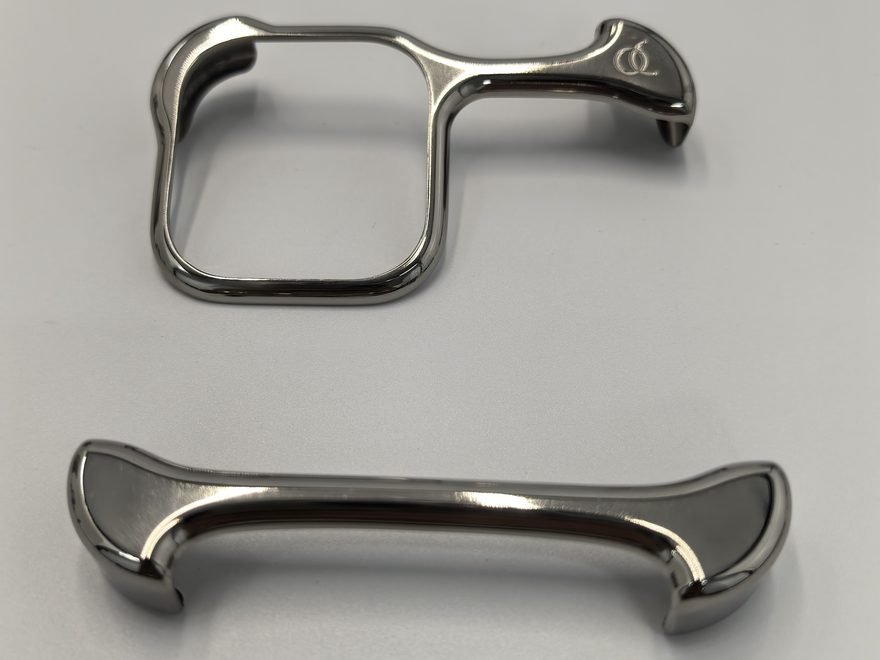 Polished titanium component for medical devices